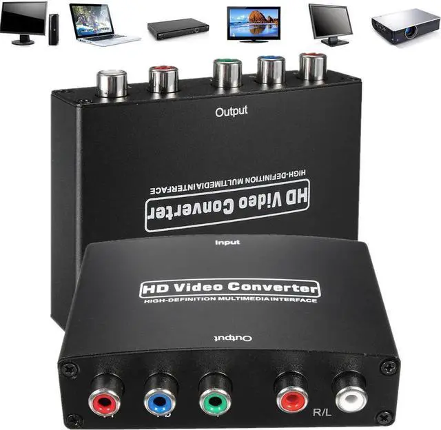 Main image of WRIARICH HDMI to YPbPr Component Video Converter with Scaler, 1080P, Coaxial & R/L Audio Output, Black