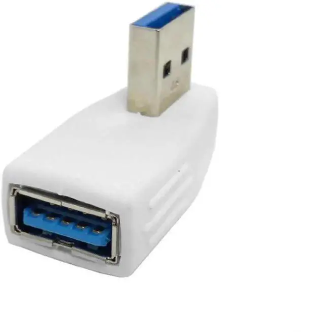 Alt view image 2 of 2 - WRIARICH 90 Degree Left Angled USB 3.0 Adapter, USB A Male to Female Extender