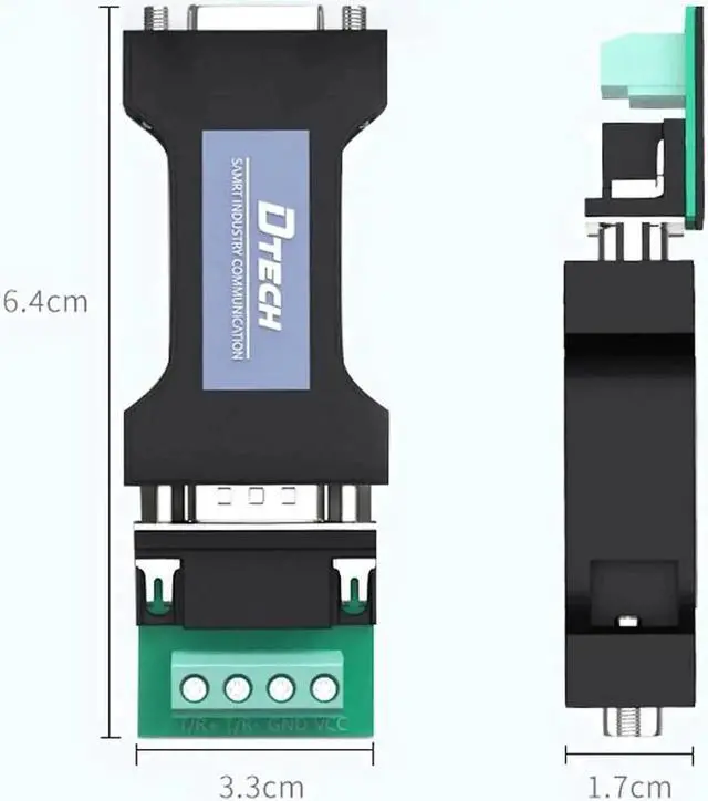 Alt view image 2 of 6 - WRIARICH DTECH DT-9000 Passive Bidirectional RS232 to RS485 Serial Converter Module, Industrial Serial Communication Protocol Adapter
