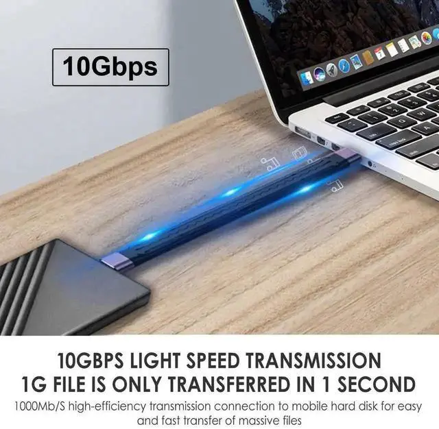Alt view image 4 of 7 - WRIARICH 13cm Flat Slim FPC Extension Cable, USB 3.1 Type A Female to USB 3.0 Type A Male, 10Gbps Data for Laptops & Desktops
