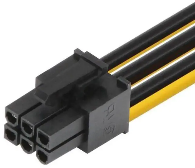 Alt view image 2 of 7 - WRIARICH 2 Pack 6 Inch Black PCIe 6Pin to Dual 4Pin LP4 Molex Power Adapter Cable 15cm