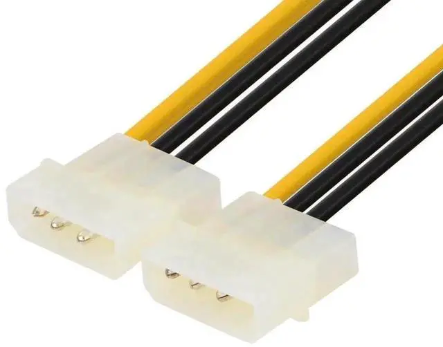 Alt view image 6 of 7 - WRIARICH 2 Pack 6 Inch Black PCIe 6Pin to Dual 4Pin LP4 Molex Power Adapter Cable 15cm