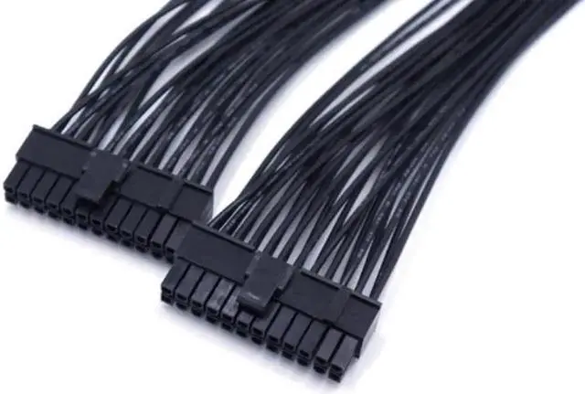 Alt view image 2 of 3 - WRIARICH ATX 24Pin 1-to-2 PSU Splitter Cable, Male to Dual Female Power Extension Cord