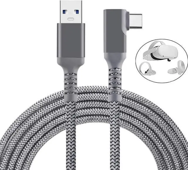 Main image of WRIARICH 20Feet 6M VR Link Cable Compatible for Oculus Quest 2, USB 3.0 to USB Type C High Speed Data Transfer and Fast Charging USB Type C 3.2 Gen1 Cable for Quest2 VR Headset and Gaming PC (20ft/6M)