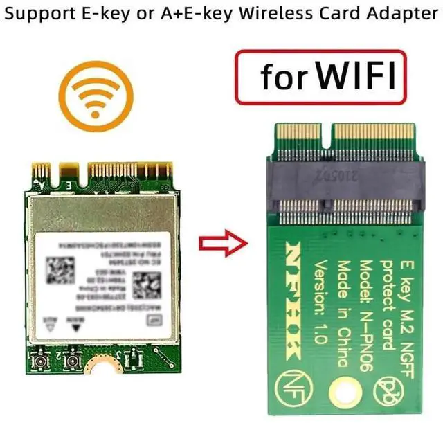 Alt view image 2 of 7 - WRIARICH M.2 2230 to 2242 NGFF A+E Key Extension Adapter, Wireless WiFi Card Spacer Protector Upgrade Board