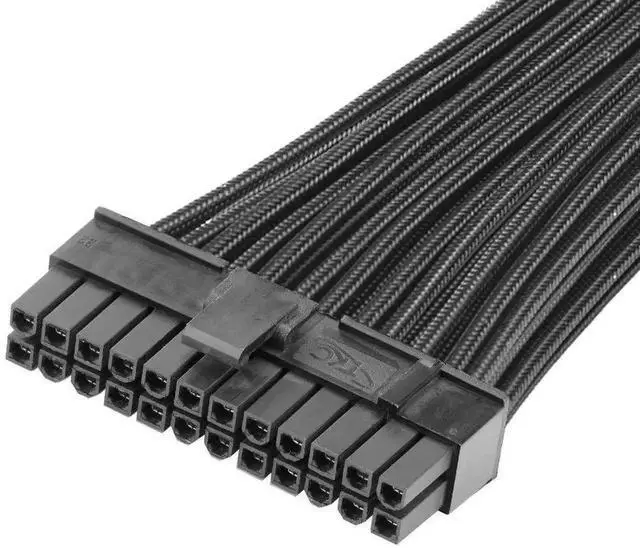 Alt view image 3 of 7 - WRIARICH 12 Inch Sleeved ATX 24Pin PSU Extension Cable, 20+4 Male to Female Motherboard Power Extension Cord