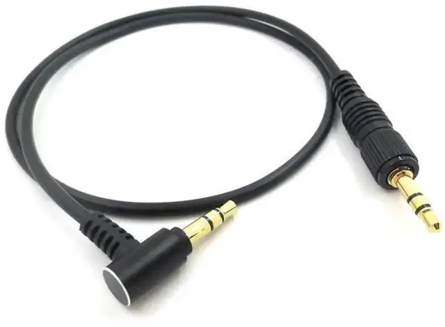 Alt view image 3 of 3 - 3.5mm Locking TRS Audio Splitter/Insert Cable, Right Angle 3.5mm Male to Straight 3.5mm Male Mic Recording Cable, Replacement Audio Accessory for Sony UWP-D11 UWP-D21 Wireless Microphone Receiver
