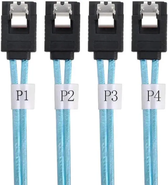 Alt view image 3 of 3 - WRIARICH 1m Mini SAS SFF-8643 Host to 4 SATA 7Pin Breakout Cable, 6Gbps Internal Server RAID Hard Drive Data Cable 100cm
