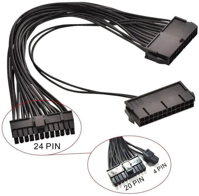 Alt view image 3 of 3 - WRIARICH Dual PSU Synchronization 24Pin ATX Motherboard Adapter Cable, 32cm (12.6 Inch)