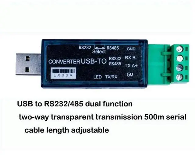 Alt view image 4 of 4 - WRIARICH LX08A USB to RS232 RS485 Dual Function Serial Converter, Bidirectional Transparent Transmission, Max 500M Long Distance Communication Module