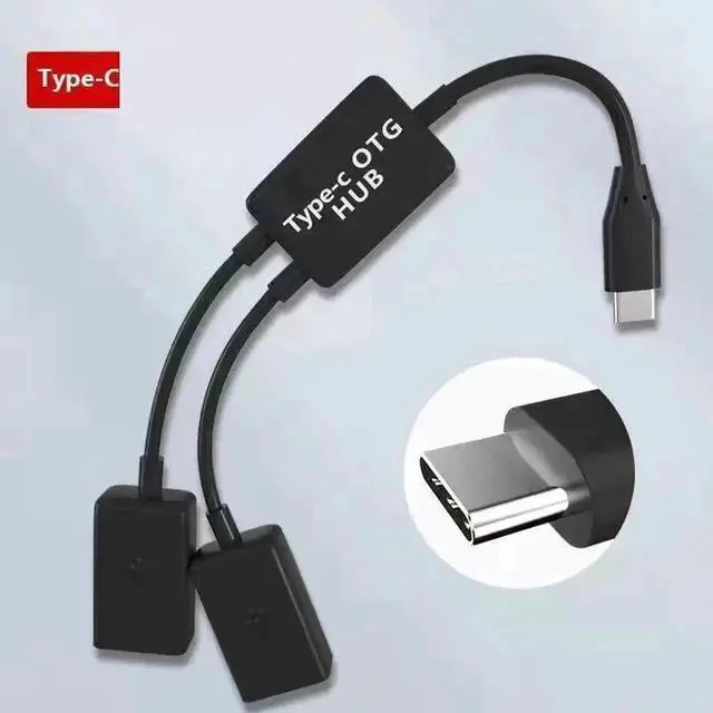 Alt view image 5 of 6 - WRIARICH USB-C to USB 2.0 1-in-2 OTG Splitter Cable, Micro USB Hub Adapter for Phone Expansion, Display & Charging