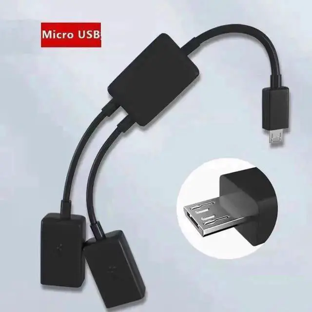 Alt view image 6 of 6 - WRIARICH USB-C to USB 2.0 1-in-2 OTG Splitter Cable, Micro USB Hub Adapter for Phone Expansion, Display & Charging