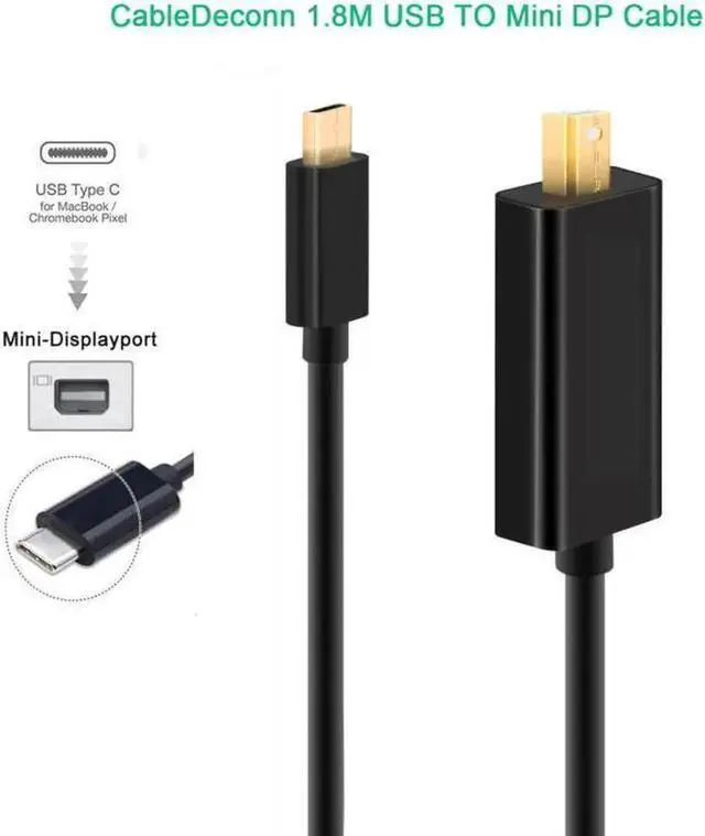 Alt view image 4 of 6 - WRIARICH USB 3.1 & Thunderbolt Type-C to Mini DisplayPort Cable, 4K Video Adapter for MacBook