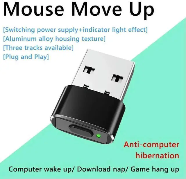 Alt view image 3 of 3 - WRIARICH Mini USB Mouse Jiggler with ON/OFF Switch, Undetectable Automatic Cursor Mover to Keep PC Laptop Awake