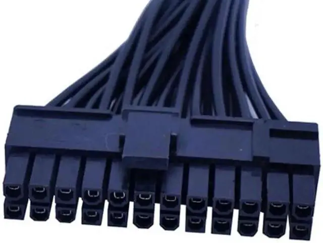 Alt view image 2 of 5 - WRIARICH 30cm ATX 24Pin (20+4) Dual PSU Synchronous Startup Extension Cable, Male to Female Y Splitter Cord for BTC Mining Rig Dual Power Supply Synchronization