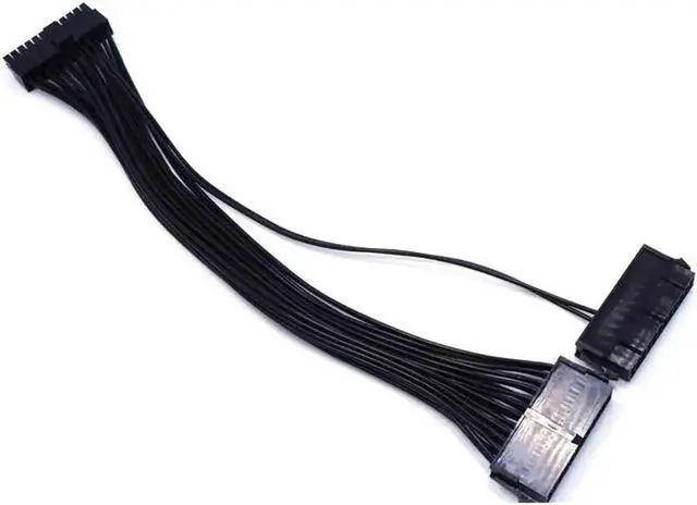 Alt view image 3 of 5 - WRIARICH 30cm ATX 24Pin (20+4) Dual PSU Synchronous Startup Extension Cable, Male to Female Y Splitter Cord for BTC Mining Rig Dual Power Supply Synchronization