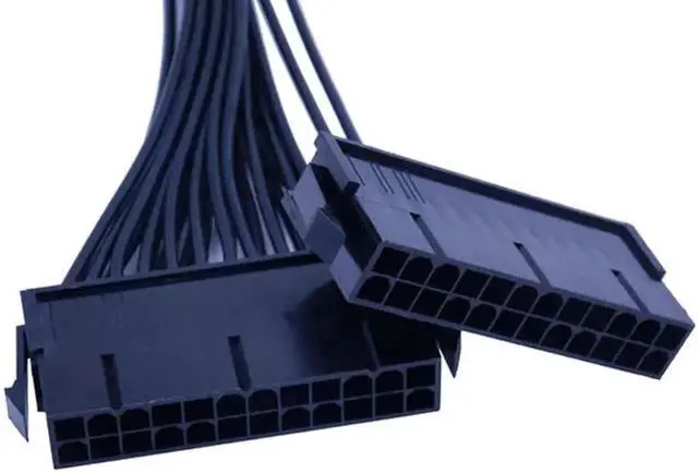 Alt view image 4 of 5 - WRIARICH 30cm ATX 24Pin (20+4) Dual PSU Synchronous Startup Extension Cable, Male to Female Y Splitter Cord for BTC Mining Rig Dual Power Supply Synchronization