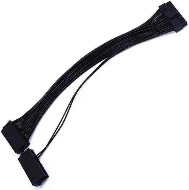 Alt view image 5 of 5 - WRIARICH 30cm ATX 24Pin (20+4) Dual PSU Synchronous Startup Extension Cable, Male to Female Y Splitter Cord for BTC Mining Rig Dual Power Supply Synchronization