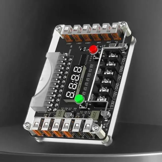 Alt view image 2 of 3 - WRIARICH 12 Ports ATX 24Pin Power Supply Breakout Board Module, Multi Output 3.3V 5V 12V -12V USB 3A Power Breakout Board for DIY Electronic Projects