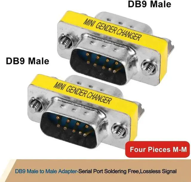 Alt view image 2 of 7 - WRIARICH 4 Pack DB9 Male to Male RS232 Serial Gender Changer, D-SUB 9Pin Serial Port Coupler Adapter for PLC, POS, Industrial Controllers & Testing Equipment