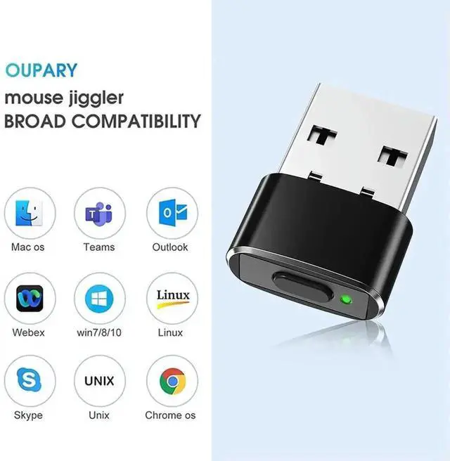 Alt view image 4 of 4 - WRIARICH USB Mini Mouse Jiggler with On/Off Switch, Undetectable Automatic Cursor Mover Plug and Play for Laptop Desktop Stay Awake