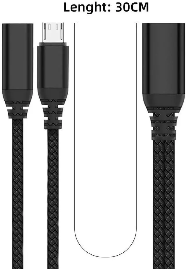 Alt view image 4 of 6 - WRIARICH 2 Pack Powered Micro USB OTG Cable Adapter, Micro USB Male to USB 2.0 Type-A Female with Extra Micro USB Power Port for Fire TV Stick 4K, Android Micro USB Phones & Tablets, Black