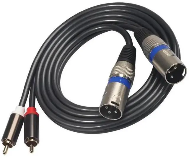 Main image of WRIARICH 1.5M/4.9FT Dual XLR Male to Dual RCA Male Stereo Audio Cable, Black Balanced HIFI Cord for Microphones, Mixers & Headphone Amplifiers