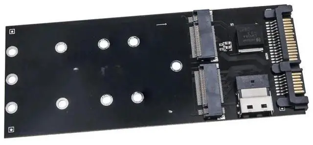 Alt view image 4 of 4 - WRIARICH M.2 SATA to SATA + NVMe to SFF-8654 Converter, 22Pin SATA M.2 Expansion Card, M-Key/B-Key SSD Adapter for PC Desktop Motherboard