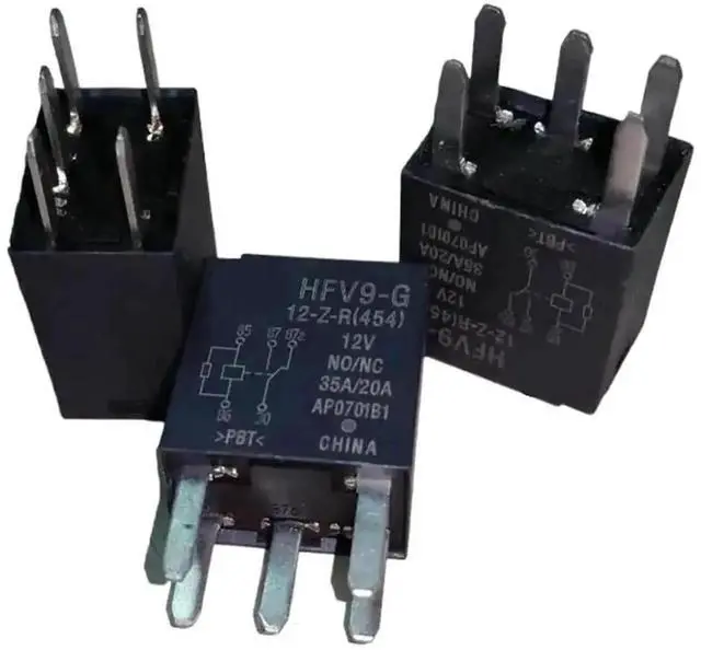 Main image of WRIARICH 1PC HFV9-G Automotive Relay 5Pin 35A, Optional 12V HFV9-G 12-Z-R(454) / 24V HFV9-G 24-ZS-R(257), Model V9-1C-12V/24V 35A SPDT Auto Relay