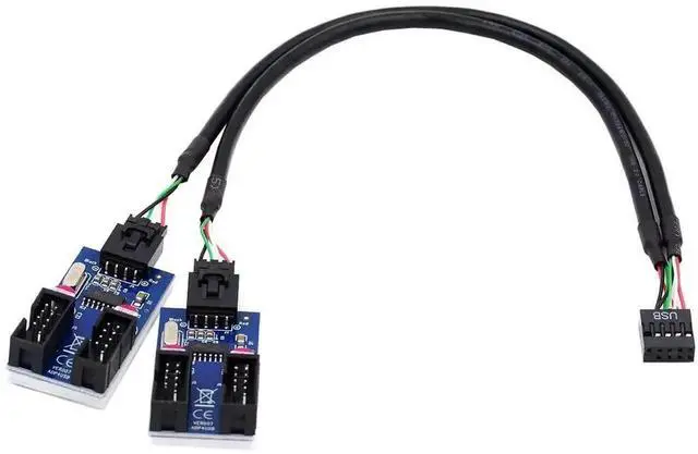 Main image of WRIARICH USB 2.0 9Pin/10Pin Motherboard Header Splitter Cable, 1-in-4 Internal 4-Port Female Expansion Hub Connector