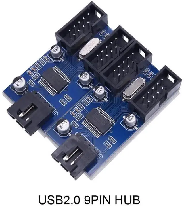 Alt view image 2 of 7 - WRIARICH USB 2.0 9Pin/10Pin Motherboard Header Splitter Cable, 1-in-4 Internal 4-Port Female Expansion Hub Connector