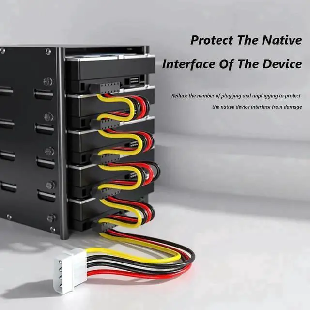Main image of WRIARICH 1 to 5 SATA Hard Drive Power Splitter Cable for 2.5/3.5 Inch HDD SSD PC Server DIY Storage Builds