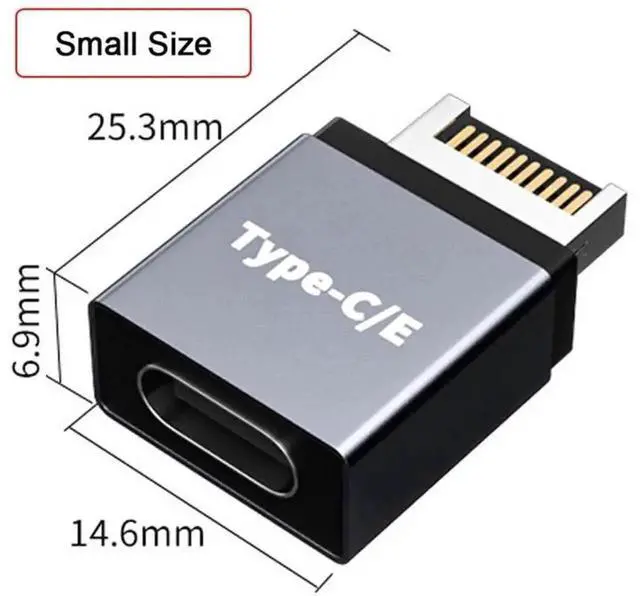Alt view image 6 of 7 - WRIARICH USB 3.1 Type-E Male Header to USB-C Female Front Panel Adapter, Motherboard Internal Type-C Extension Data Converter