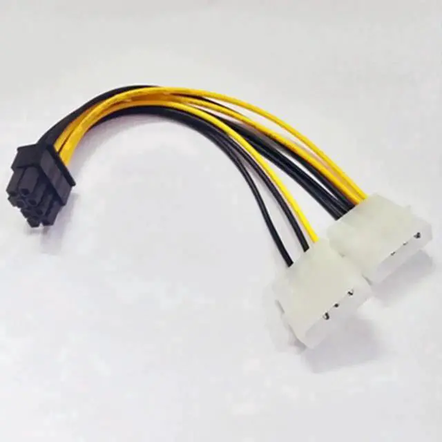 Alt view image 4 of 6 - WRIARICH 6 Inch Dual 4Pin Molex to 8Pin PCIe Power Adapter Cable, 2x LP4 Molex to PCI Express 8Pin GPU Converter Cord for ATX PSU Graphics Card