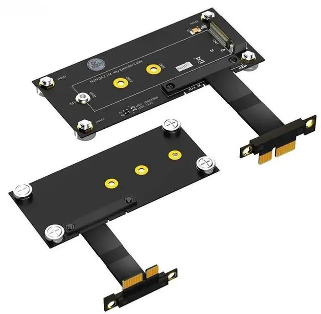 Main image of 10CM M.2 NVMe M-Key to PCIe X1 Riser Extension Cable with Magnetic Pad & LED Power Indicator, PCI Express X1 Wired Converter Supports 2230/2242/2260/2280 NGFF SSD for Desktop PC Storage Expansion