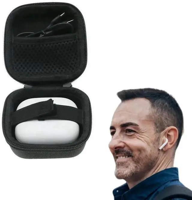 Main image of WRIARICH Shockproof Hard EVA Headphone Storage Travel Case with Mesh Pocket and Carabiner, Compatible with Shokz OpenFit Air Wireless Earphones