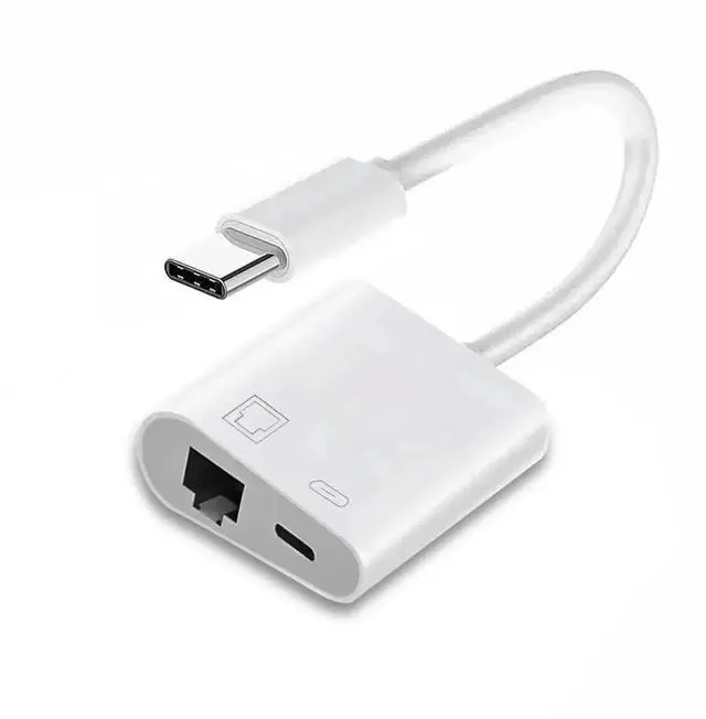 Main image of WRIARICH USB-C to RJ45 100Mbps Ethernet Adapter with PD Charging Port, Wired LAN Network Dongle for Laptop Tablet Smartphone