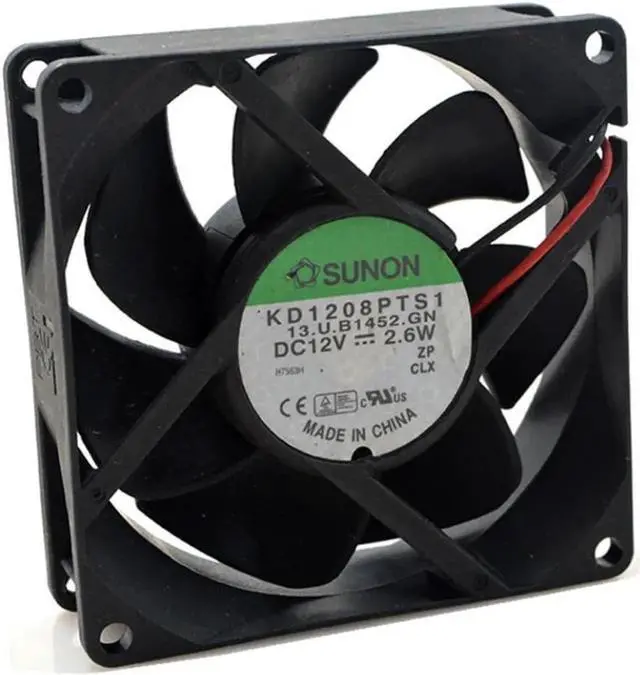 Alt view image 2 of 3 - WRIARICH 80x80x25mm 8025 DC12V 2.6W 2Pin Cooling Fan, Replacement Fan Compatible with SUNON KD1208PTS1 for PC Case ATX Power Supply, Industrial Cabinet, Server Chassis Cooling