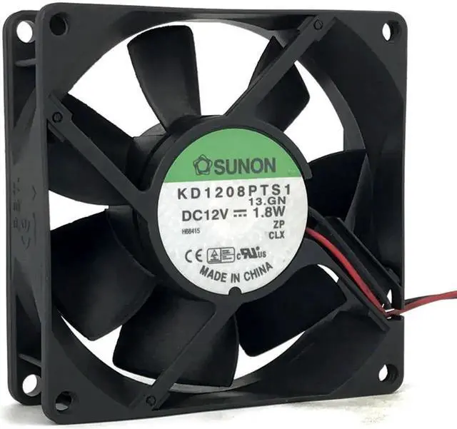 Alt view image 3 of 3 - WRIARICH 80x80x25mm 8025 DC12V 2.6W 2Pin Cooling Fan, Replacement Fan Compatible with SUNON KD1208PTS1 for PC Case ATX Power Supply, Industrial Cabinet, Server Chassis Cooling