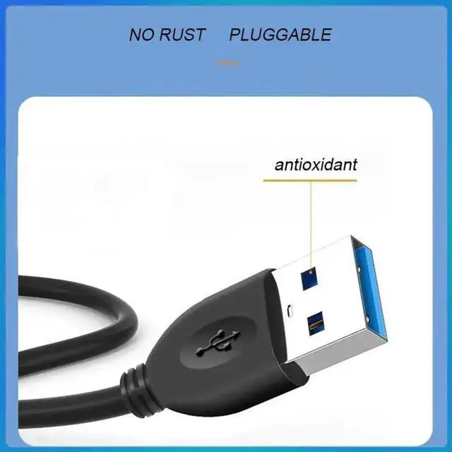 Alt view image 2 of 6 - WRIARICH 2 Pack 1FT USB 3.0 Male to Female Extension Cable, High Speed Cord for Keyboard, Mouse, Webcam, Printer and Hard Drive