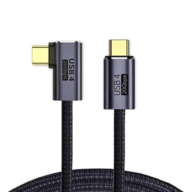 Alt view image 6 of 6 - WRIARICH 50CM Left & Right Angled USB4 USB-C Cable, 100W 20V 5A Charging, 20Gbps Gen2 Data Cord for Laptop, Tablet, Phone