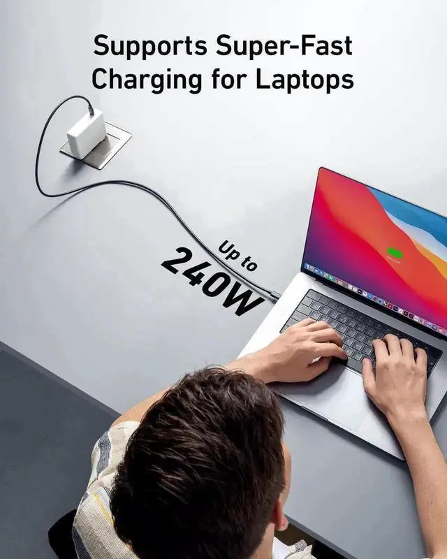 Alt view image 6 of 7 - WRIARICH 1.64FT USB4 Cable, 40Gbps Data, 8K Video & 240W Charging, Compatible with Thunderbolt 3/4 & All USB-C Devices