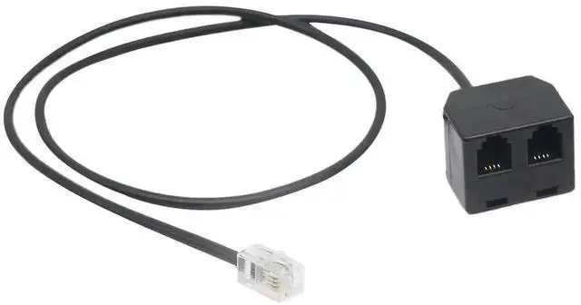 Alt view image 2 of 4 - WRIARICH 2 Pack RJ9 Y Splitter Training Adapter Cord, 1 Male to Dual Female RJ9 Headset Extension Cable Compatible with Office IP Desk Phones