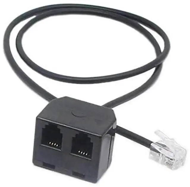 Main image of WRIARICH 2 Pack RJ9 Y Splitter Training Adapter Cord, 1 Male to Dual Female RJ9 Headset Extension Cable Compatible with Office IP Desk Phones