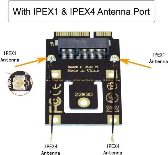 Alt view image 3 of 7 - WRIARICH ChenYang M.2 NGFF Key-A to Mini PCI-E WiFi Converter Adapter, M.2 Wireless Card Riser Compatible with Intel 9260/8265/7260 WiFi6 WiFi7 AC BT Cards