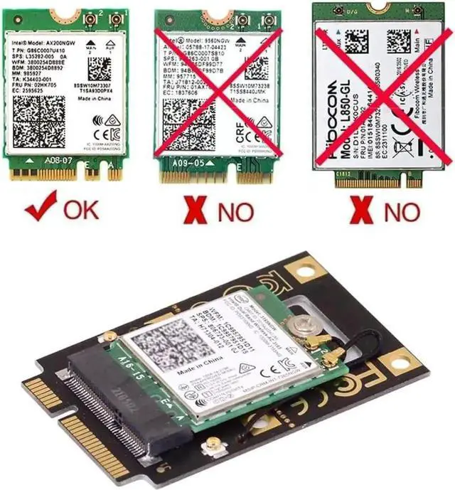 Alt view image 5 of 7 - WRIARICH ChenYang M.2 NGFF Key-A to Mini PCI-E WiFi Converter Adapter, M.2 Wireless Card Riser Compatible with Intel 9260/8265/7260 WiFi6 WiFi7 AC BT Cards