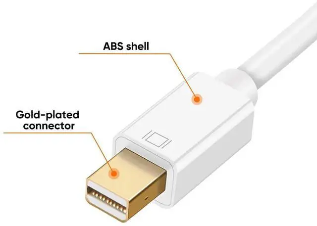 Alt view image 6 of 7 - WRIARICH White 4K Mini DP to HDMI Adapter, Thunderbolt Compatible Mini DisplayPort Male to Female AV Converter for MacBook & iMac