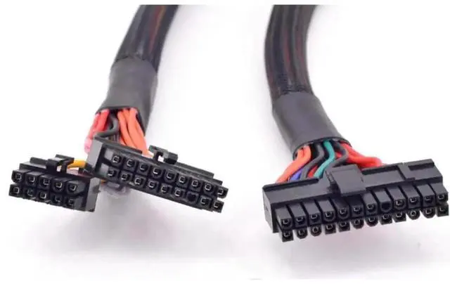 Alt view image 2 of 2 - WRIARICH 24.8 Inch (63cm) Black Sleeved Modular ATX 24Pin PSU Cable, 18Pin+10Pin to 24Pin Motherboard Power Cord Compatible with Corsair SFX, RMX, RMi, SF, HX Series PSUs, 18AWG