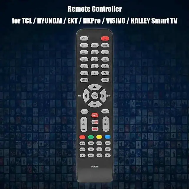 Alt view image 3 of 3 - WRIARICH Universal TV Remote Control Replacement, Portable Plastic IR Television Controller Fit for HYUNDAI, EKT, HKPro, VISIVO TVs, Battery Powered No Setup Needed