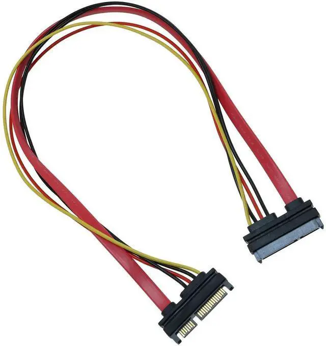 Alt view image 2 of 4 - WRIARICH 4 Pack 50cm SATA 22Pin Female to 7+15Pin Male Data & Power Extension Cables